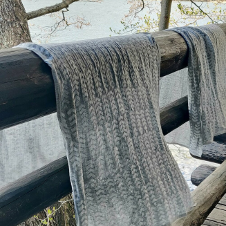  Lapuan Kankurit RUUSU X HVITTRÄSK towel white-gray 95x180 cm - 2