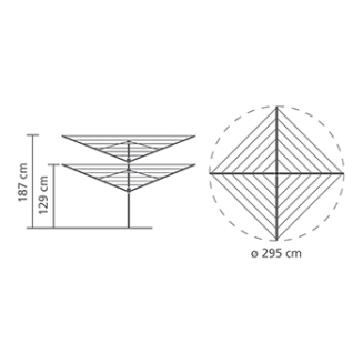  Brabantia Lift-O-Matic garden dryer 50 m Metallic Gray - 7