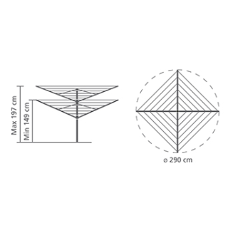  Brabantia Lift-O-Matic Advance garden dryer 50 m Metallic Gray - 7