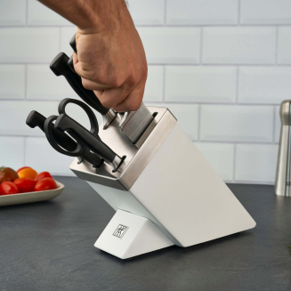  Set of 5 knives in a Zwilling Four Star self-sharpening block - White - 12