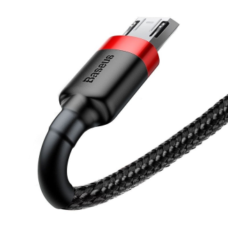 Kabel USB do Micro USB Baseus Cafule 1.5A 2m (czerwono-czarny) - 5