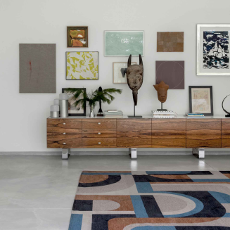  Louis de Poortere Nuance Module camel blue carpet - 3