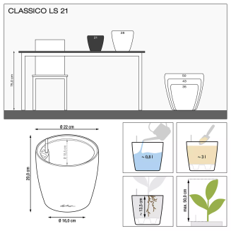  Lechuza Classico Color LS 21 flowerpot | 28 | 35 | 43 gray - 2
