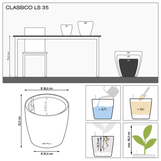  Lechuza Classico Color LS 21 flowerpot | 28 | 35 | 43 gray - 10
