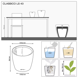  Lechuza Classico Color LS 21 flowerpot | 28 | 35 | 43 gray - 8