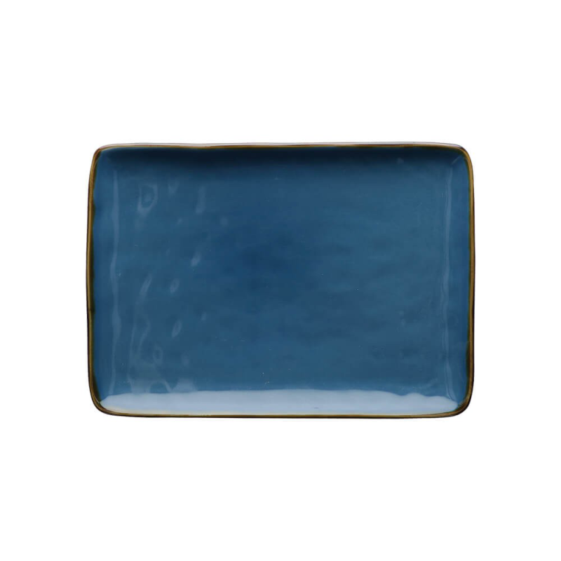  Rose&Tulipani | Set of 2 Concerto Blu Avio rectangular plates - Navy blue, 27 x 19 cm