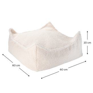  Wigiwama Square Ottoman Cream White Children's Pouf - 7