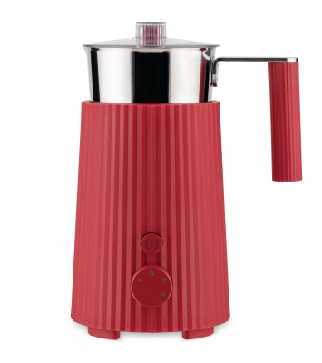 Alessi Plisse milk frother, red