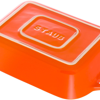  Staub rectangular ceramic platter - 1.1 ltr, Orange - 2