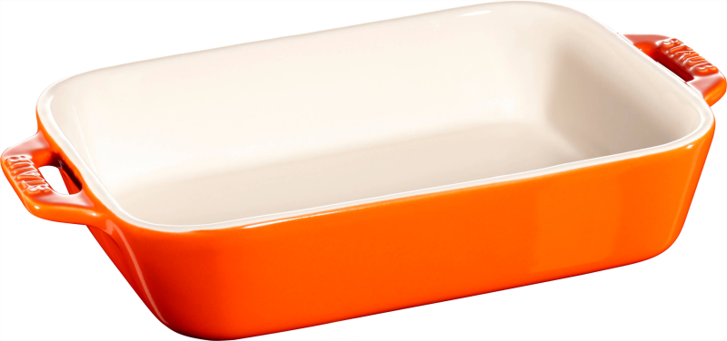  Staub rectangular ceramic platter - 1.1 ltr, Orange