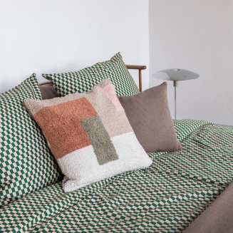 Pościel Mette Ditmer MINI CHECKS Pine Green & Tan 140×220 cm - 3