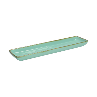  Rose&Tulipani | Set of 4 Concerto Verde Acqua rectangular plates - Mint, 32 x 8 cm