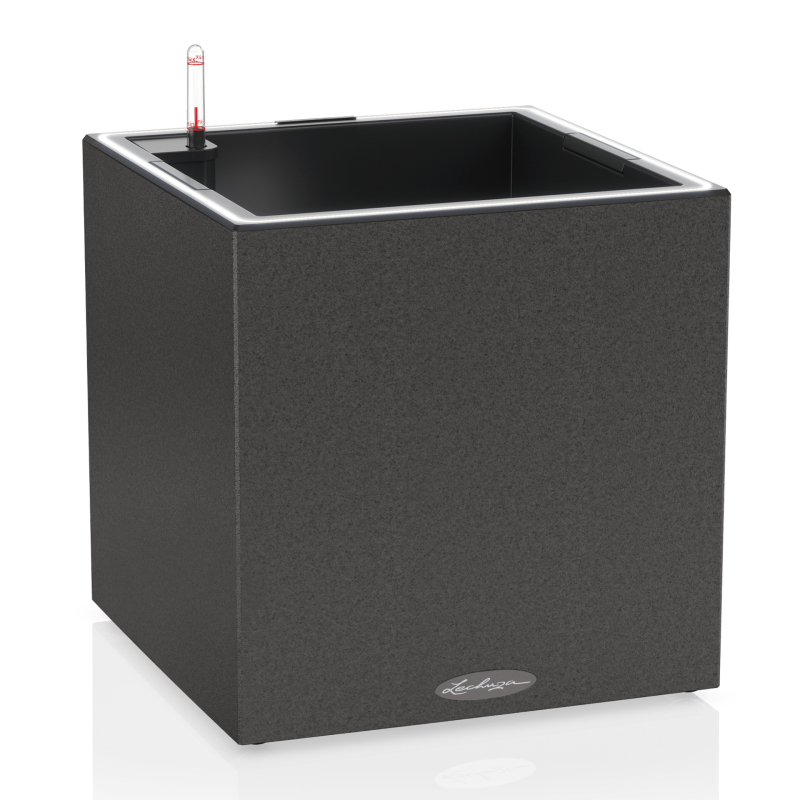 Lechuza Canto Stone 40 LED cube flowerpot graphite black