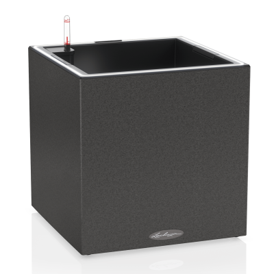 Lechuza Canto Stone 40 LED cube flowerpot graphite black