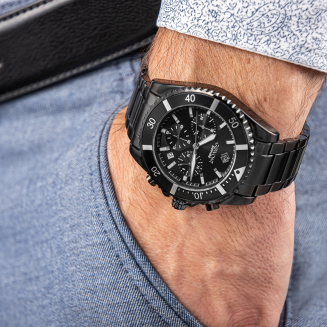 Zegarek Męski Giewont Chronograph Sapphire Czarny GW3970-B4 - 3