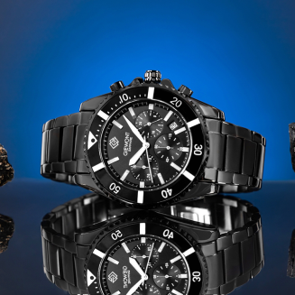 Zegarek Męski Giewont Chronograph Sapphire Czarny GW3970-B4 - 5