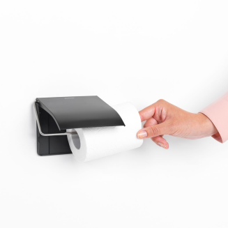 Brabantia ReNew Matt Black toilet paper holder - 6