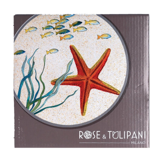  Rose&Tulipani | Sea Life round melamine coaster, starfish - 20 cm - 7