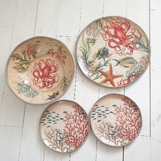  Rose&Tulipani | Sea Life round melamine coaster, starfish - 20 cm - 2
