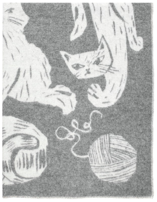  Lapuan Kankurit KISSANPÄIVÄT blanket grey-white 130x180 cm