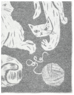  Lapuan Kankurit KISSANPÄIVÄT blanket grey-white 130x180 cm