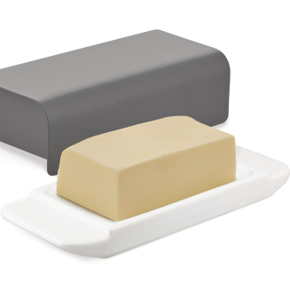 Alessi Mattina butter dish, dark gray - 2