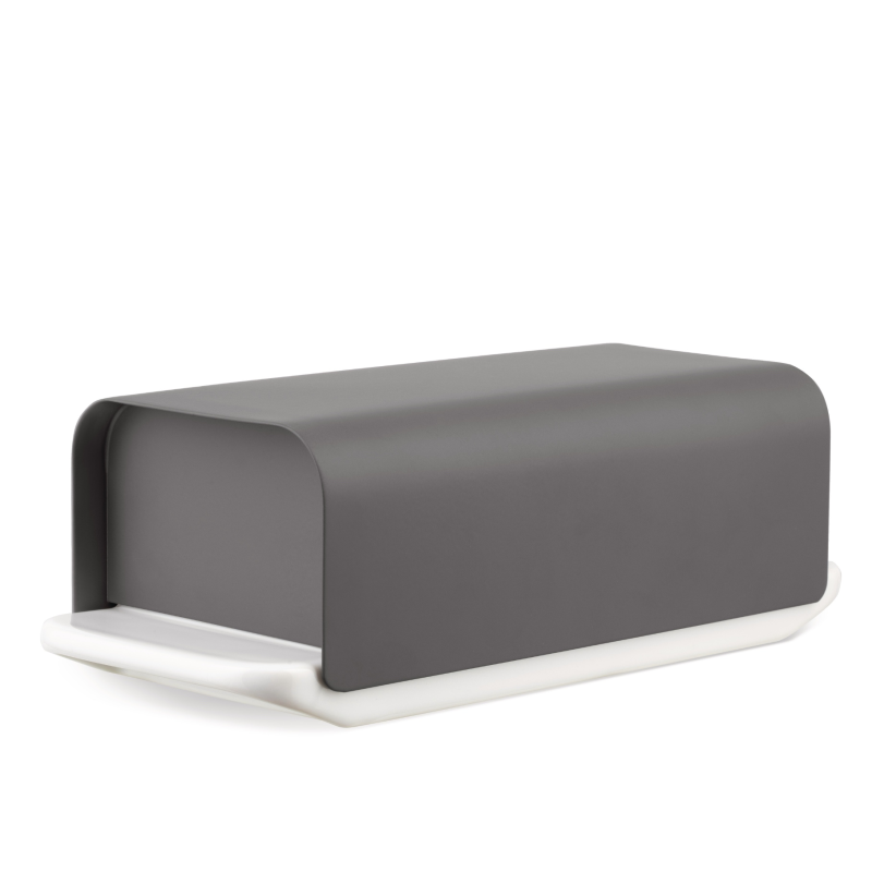 Alessi Mattina butter dish, dark gray