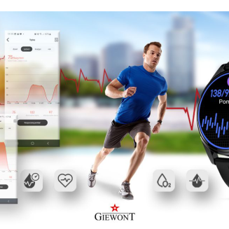 Smartwatch GIEWONT Vertex SmartCall GW450-1 Carbon/Carbon Silikon - 8