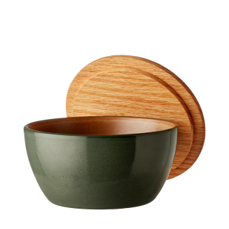 Set of 3 stoneware bowls with lid. Bitz Wood - 5