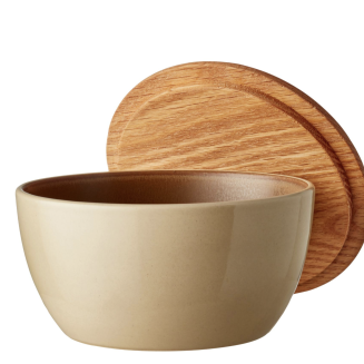  Set of 3 stoneware bowls with lid. Bitz Wood - 4