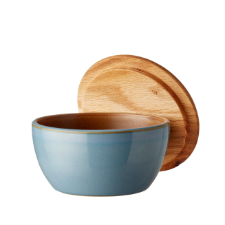  Set of 3 stoneware bowls with lid. Bitz Wood - 3