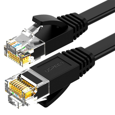 Płaski kabel sieciowy UGREEN  NW102 Ethernet RJ45, Cat.6, UTP, 8m (czarny)