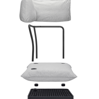 Narożnik ogrodowy Fatboy Paletti Corner Seat Stripe Cacao - 4