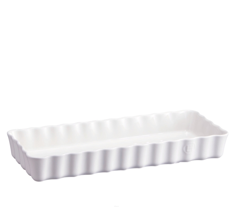  Emile Henry rectangular tart dish 36x15x5 cm white