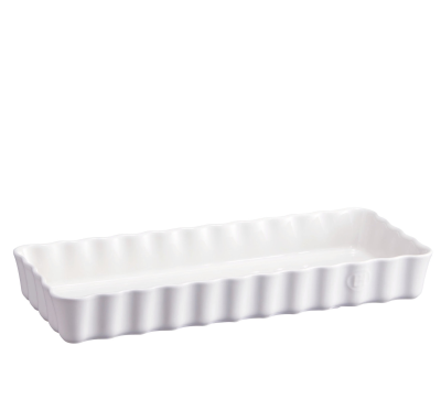  Emile Henry rectangular tart dish 36x15x5 cm white