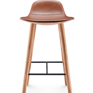  Eva Solo Yuuga nature oak & cognac leather stool 75 cm - 3