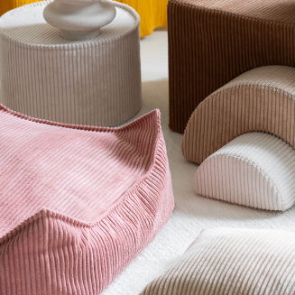  Wigiwama Square Ottoman Pink Mousse Children's Pouf - 3