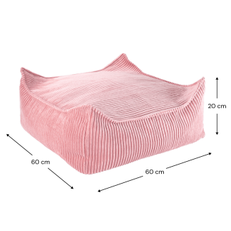  Wigiwama Square Ottoman Pink Mousse Children's Pouf - 6