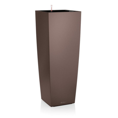  Lechuza Cubico Alto Premium 40 espresso metallic flowerpot
