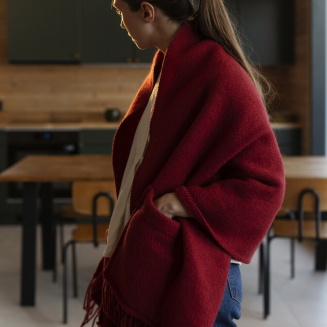  Lapuan Kankurit UNI scarf with pockets dark red 60x170 cm - 2