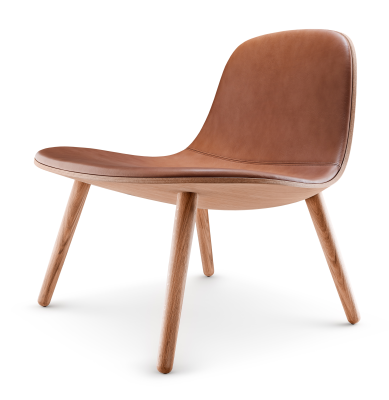 Eva Solo Yuuga Lounge nature oak & cognac leather armchair