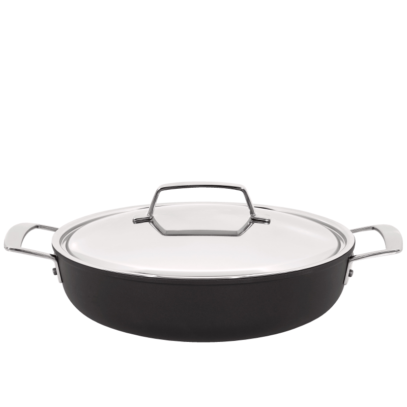  Deep titanium frying pan with 2 handles and lid Demeyere Alu Pro 5 - 28 cm