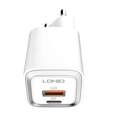 Ładowarka sieciowa LDNIO A2318M 20W USB-A+USB-C +kabel USB-C-Lightning