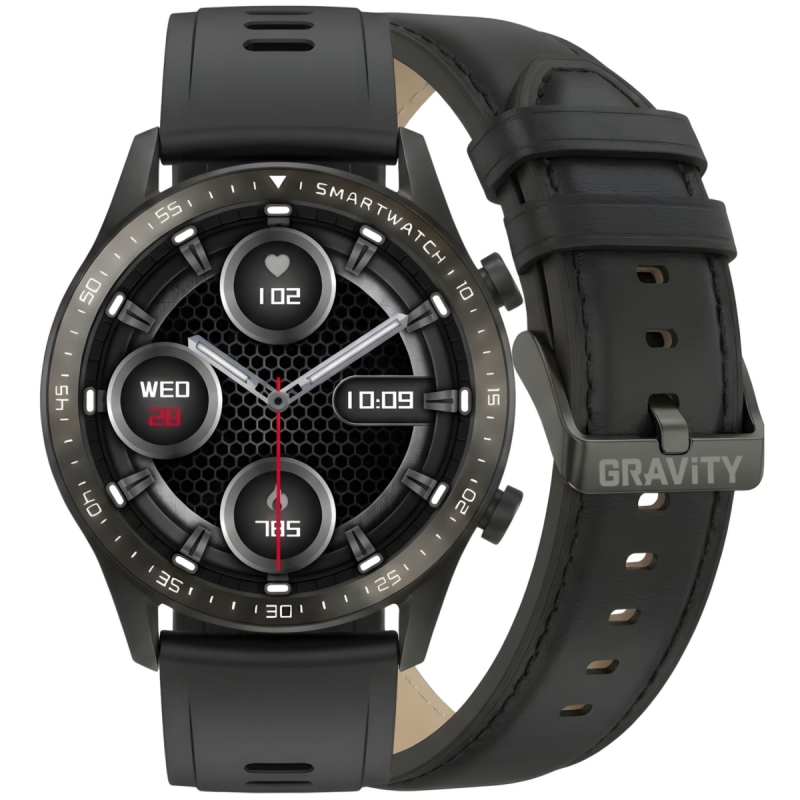 Smartwatch Gravity Czarny 2 Paski GT10-3