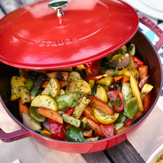  Deep stewing pan with lid Staub - 24 cm, Red - 8