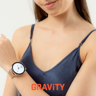 Smartwatch Gravity Różowe Złoto Pasek + Bransoleta GT11-6 - 3