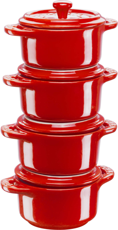  Staub Mini Cocotte Round, 4 pcs. - 200 ml, Red