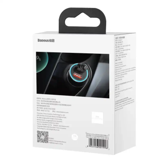 Ładowarka samochodowa Baseus Golden Contactor Pro, 2x USB, 40W (szara) + kabel USB do USB-C 1m (czarny) - 9