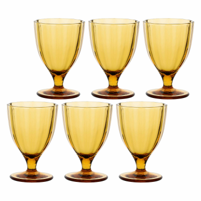  Set of 6 Rose&Tulipani Amami Amber glasses 300 ml