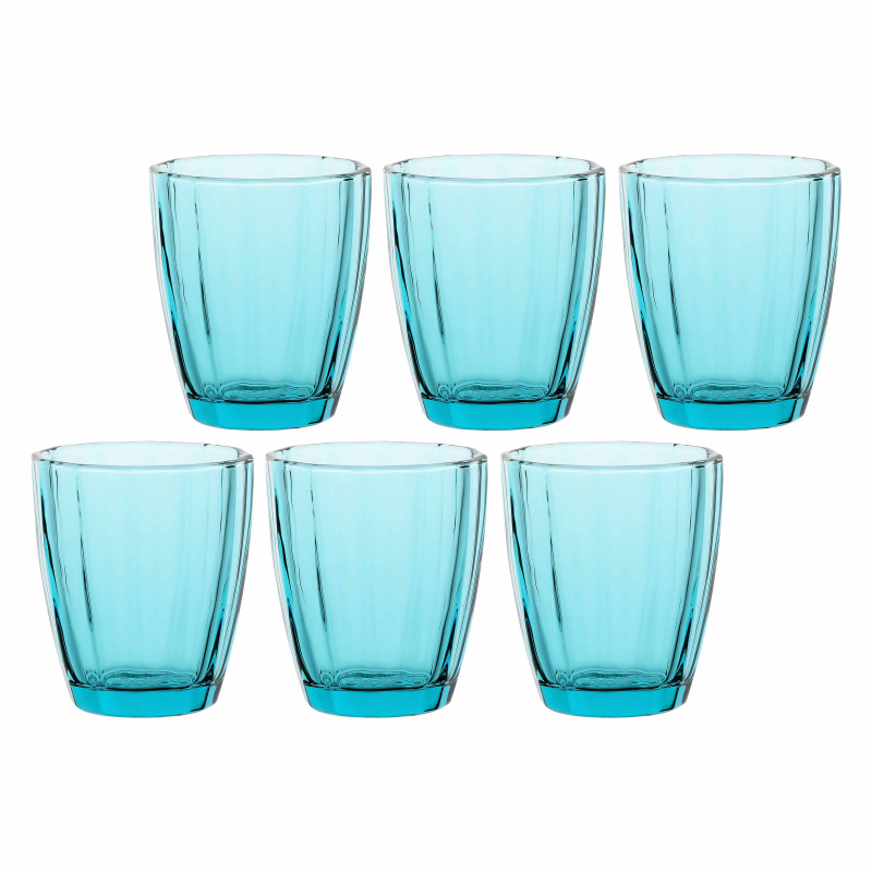  Set of 6 Rose&Tulipani Amami Turquoise glasses, 320 ml